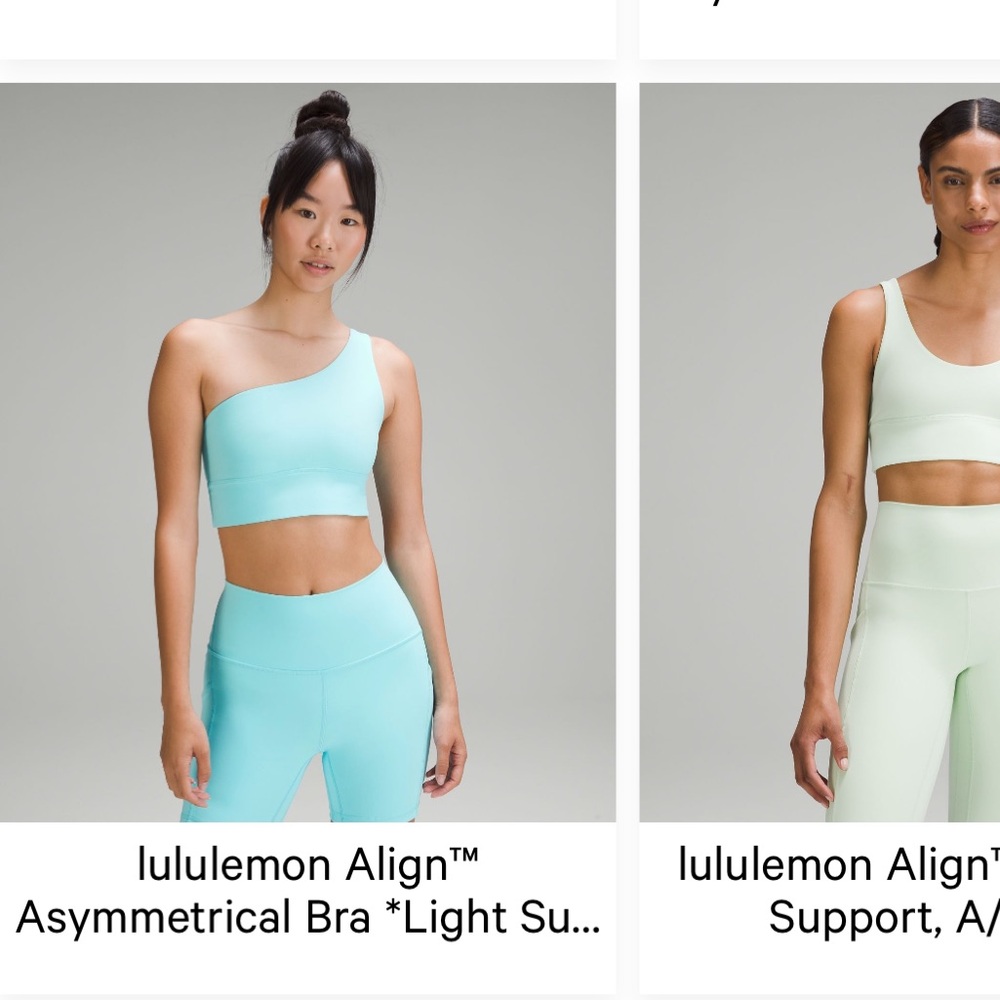 lululemon cyan blue align one shoulder Sports Bra